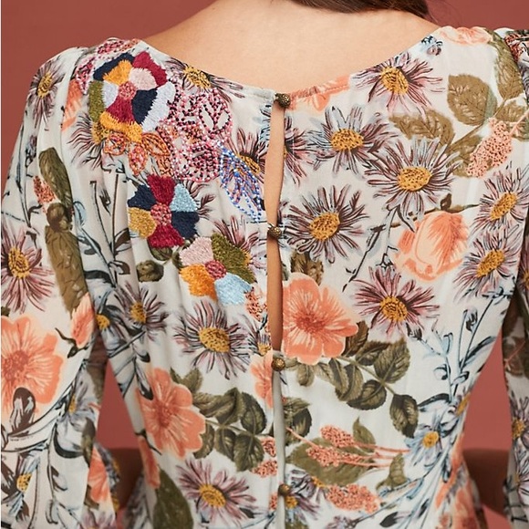 Anthropologie Meadow Rue Espalier Embroidered Tunic Dress, sz M - Picture 7 of 10